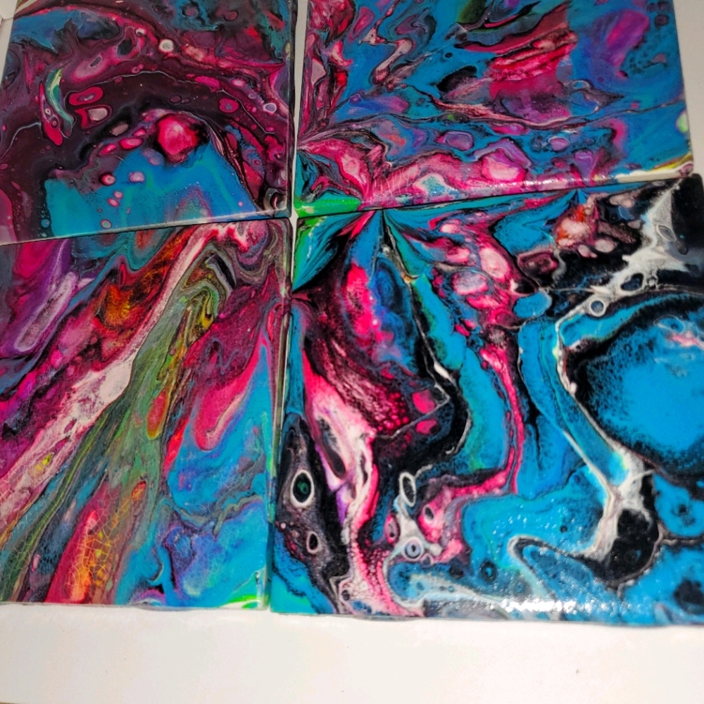 Galaxy Original Art Ceramic Handpainted Coasters 4